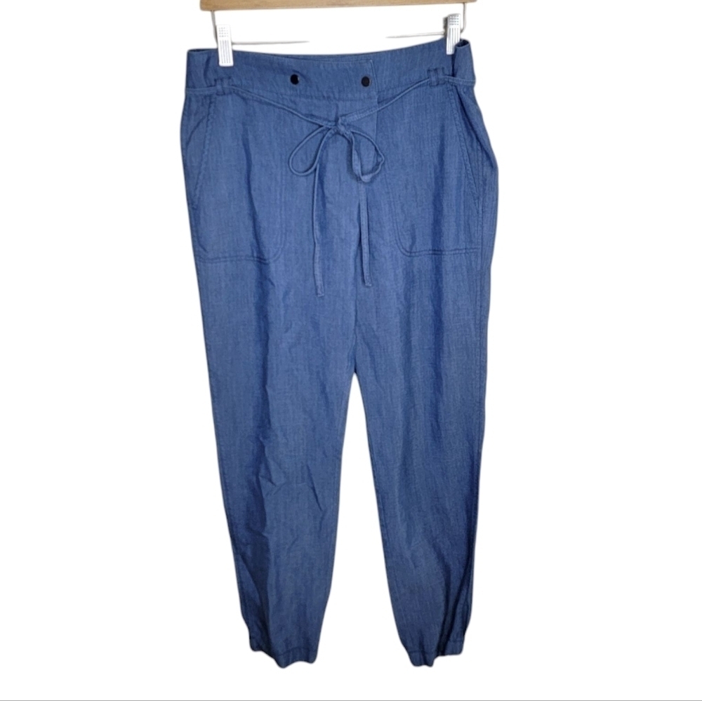 Vince | Blue Lyocell Jogger Pants with Slight Crossover Waist Size 4